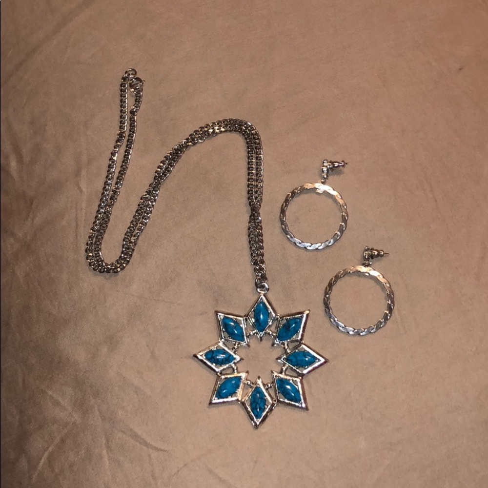 Vintage Turquoise Necklace & Earrings